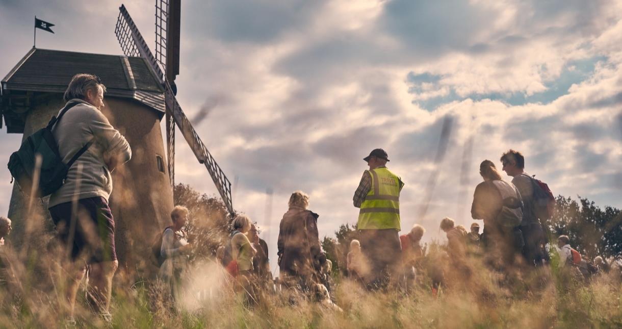 Walkers outside of Bembridge Windmill