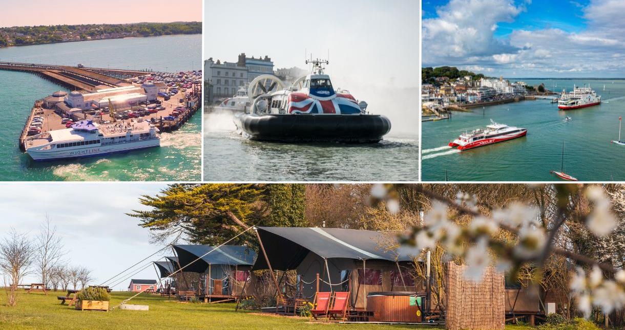 Isle of Wight ferries and safari tents at Tapnell Farm Holiday Destination