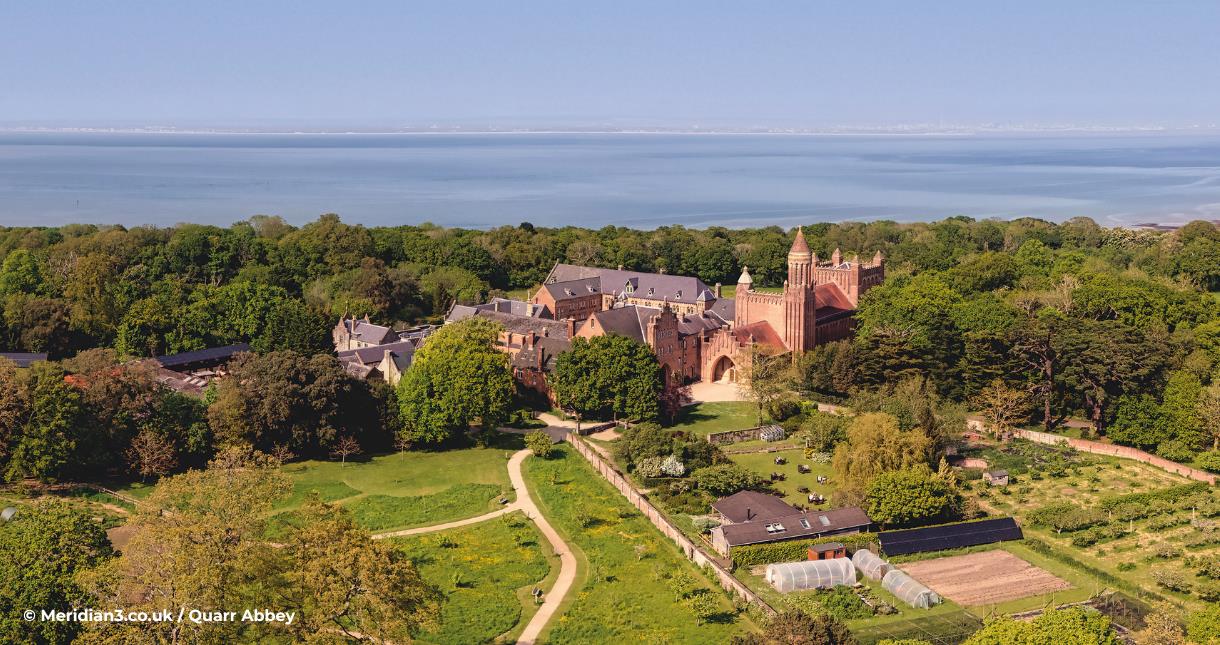 Aerial view of Quarr Abbey - credit: Meridian3.co.uk