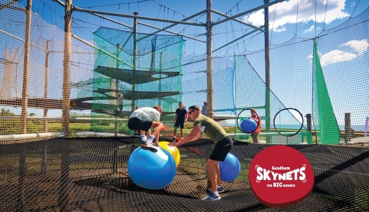 Boy and adult playing on Skynets at Sandham Gardens, Sandown, Things to Do