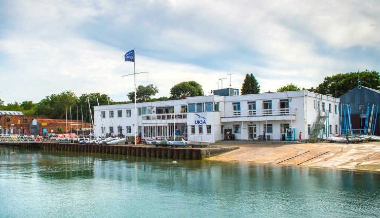 Outside view of UKSA from the water, accommodation, place to stay, watersports Cowes, Isle of Wight