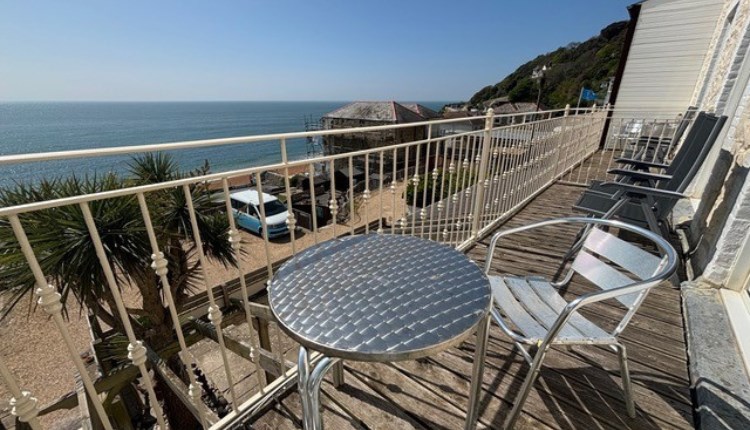 Balcony with sea views from Apartment 4 at Salty Holidays, self catering, Ventnor, Isle of Wight, coastal apartments