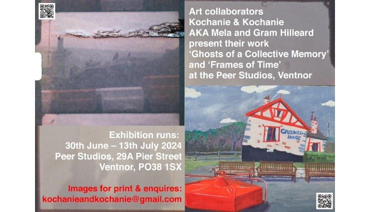 Isle of Wight, Art, Exhibition, Ventnor, Peer Studios, postcard with details of openings and address