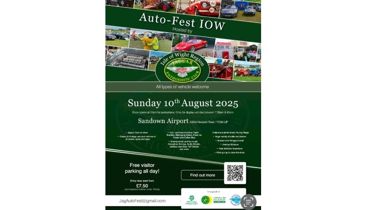 Isle of Wight, Things to do, Auto Fest IOW hosted by Isle of Wight Jaguar Enthusiasts Club, Sandown Airport