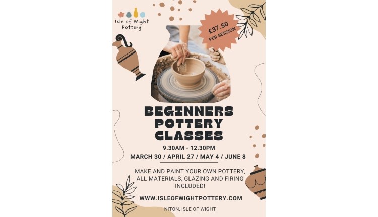 Isle of Wight, Things to do, Isle of Wight Pottery, Niton, Beginners Pottery Classes flyer