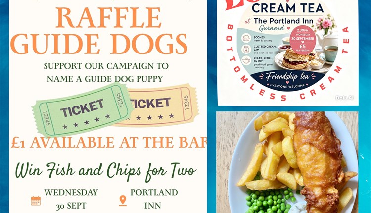 charity raffle at Portland inn gurnard, Isle of Wight, community events, whats on