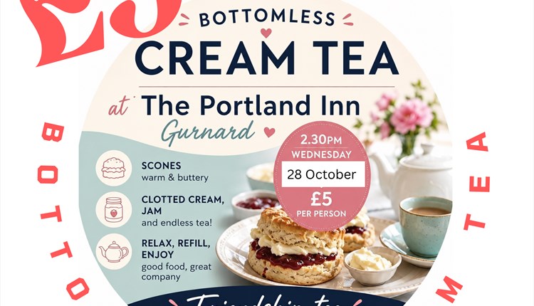 Bottomless cream tea at the Portland inn gurnard, Isle of Wight, community events, whats on