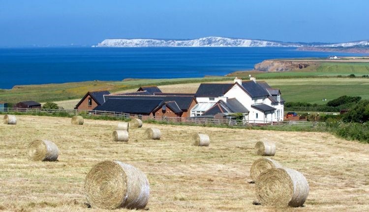 Chale Bay Farm with sea views in the background, self catering, apartments, Isle of Wight