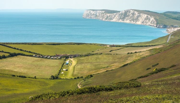 Aerial view of Compton Farm, Isle of Wight, Caravan & Camping