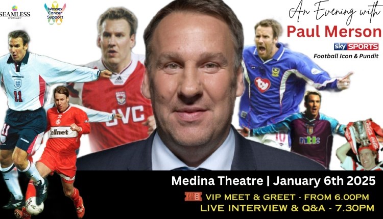 Various photos of Paul Merson, An evening with Paul Merson, football icon, Newport, Isle of Wight, what's on, event