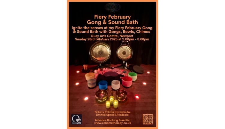 Isle of Wight, Things to do, Health and Wellbeing, Gong & Sound Bath, Fiery February Quay Arts, Newport