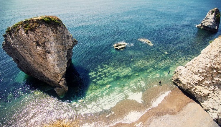 Mediterranean water at Freshwater Bay Beach, Isle of Wight, Things to Do