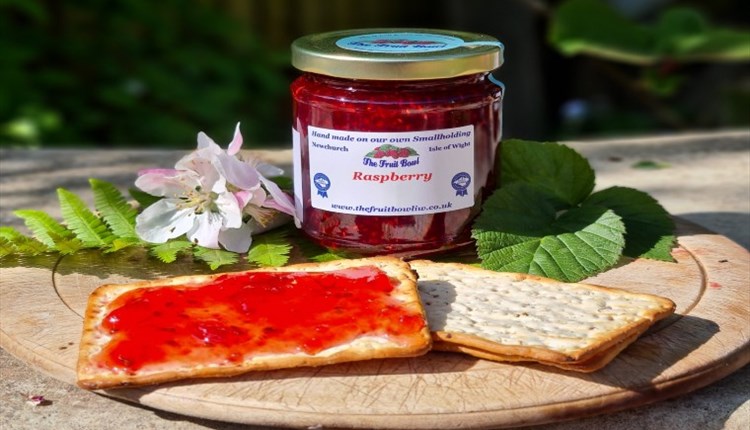 Image of Crackers with Jam and a Full Pot of Jam, Local Produce, Fruitbowl Jams, Newchurch, Isle of Wight