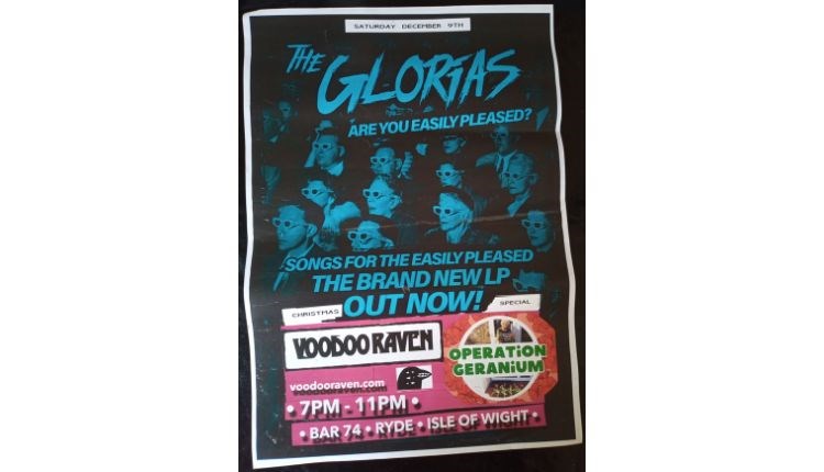 The Gloria's poster, music event, what's on, Ryde, Isle of Wight
