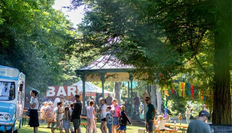 Festival goers enjoying Ventnor Fringe at Ventnor Park, Isle of Wight, art festival, event, what's on - Image credit: Julian Winslow