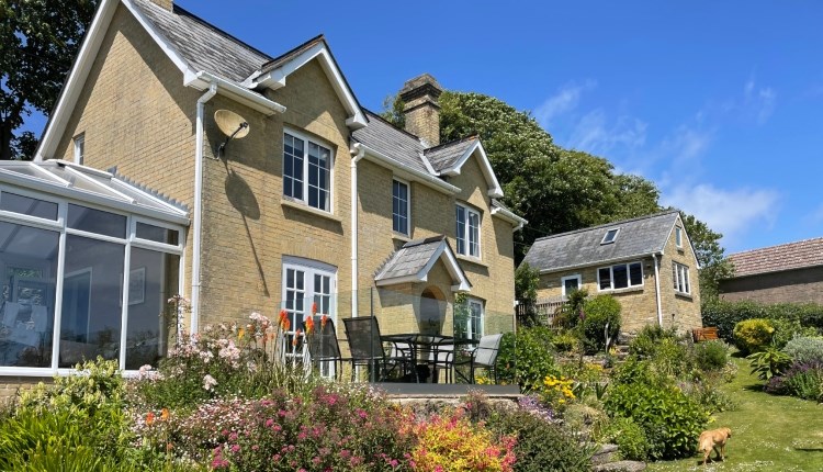 Isle of Wight, Accommodation, Self catering, Hill Croft, Niton Undercliff, Facade showing Patio and Conservatory