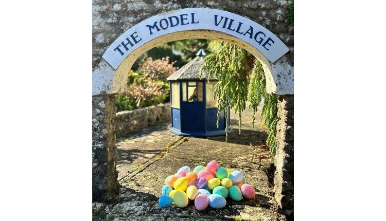 Easter eggs outside of the Model Village Godshill, family fun, children's activities, Easter event, what's on, Isle of Wight