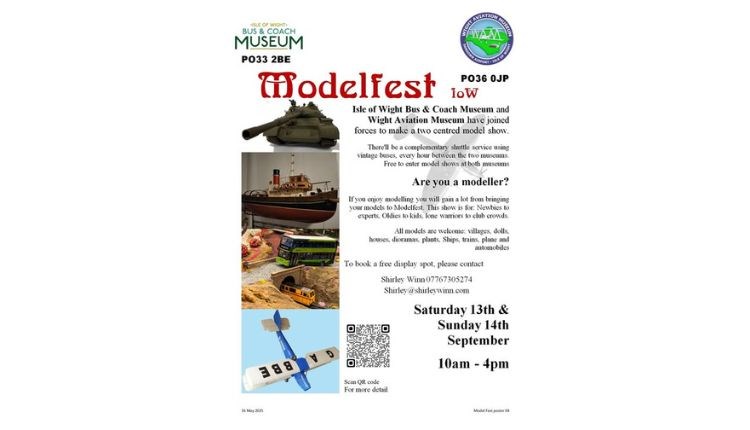 Poster for event at Wight Aviation Museum and Isle of Wight Bus & Coach Museum, history, what's on, Isle of Wight