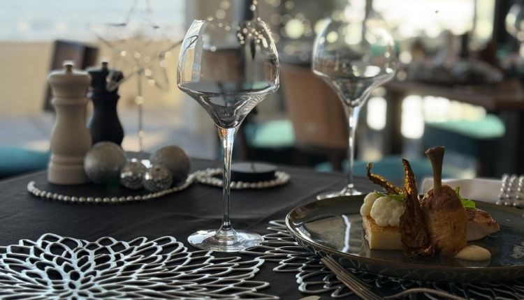 Dish of food on table with festive decorations, New Year's Eve party at Albion Hotel, Isle of Wight, what's on, event
