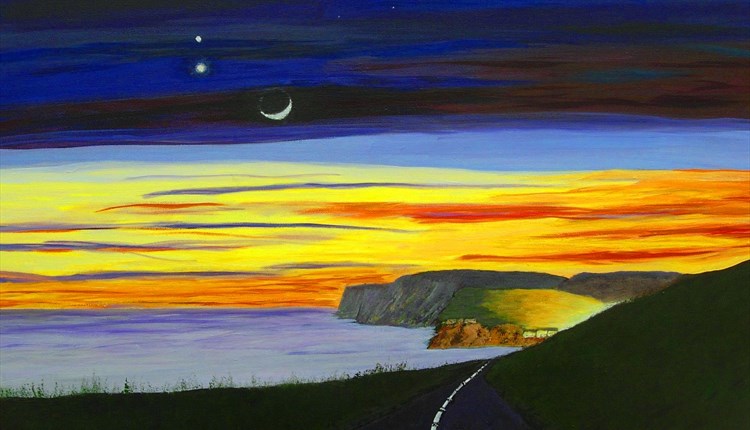 Painting of the Military Road on the Isle of Wight, art exhibition at Fort Victoria Country Park, what's on, event, Summer