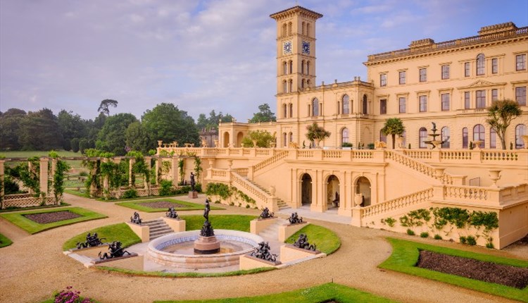 Rear view of Osborne house from gardens, attraction, things to do, East Cowes, Isle of Wight
