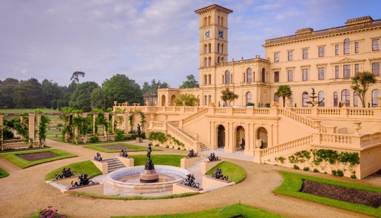 Rear view of Osborne house from gardens, attraction, things to do, East Cowes, Isle of Wight