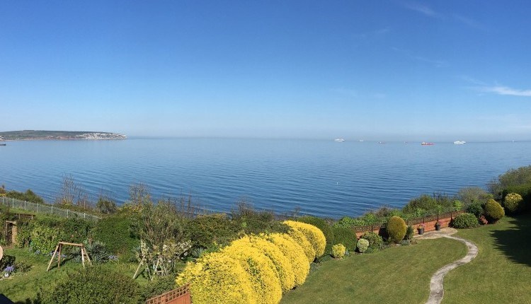Seaview from garden at The Miclaran - Bed and Breakfast Isle of Wight