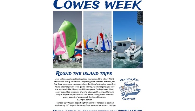 Visit isle of wight, things to do, poster for round the island boat tour