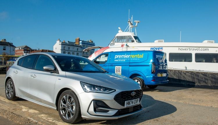 Car and van next to hovercraft, Premier Rental, Isle of Wight, car hire, van hire