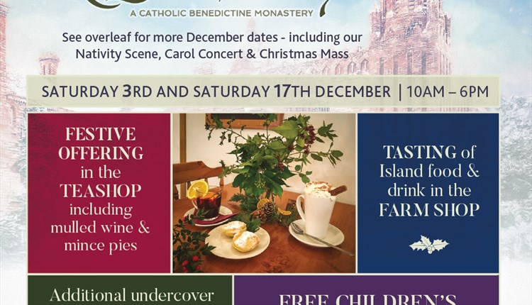 Quarr Abbey Christmas event poster, Isle of Wight