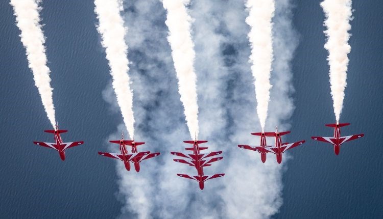Red Arrows flying in the sky, Isle of Wight Armed Forces Day, event, family, children's activities, Ryde