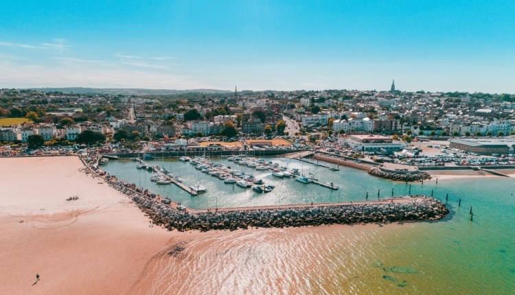 Isle of Wight, Transport, Ryde Marina, Overhead view of whole marina.