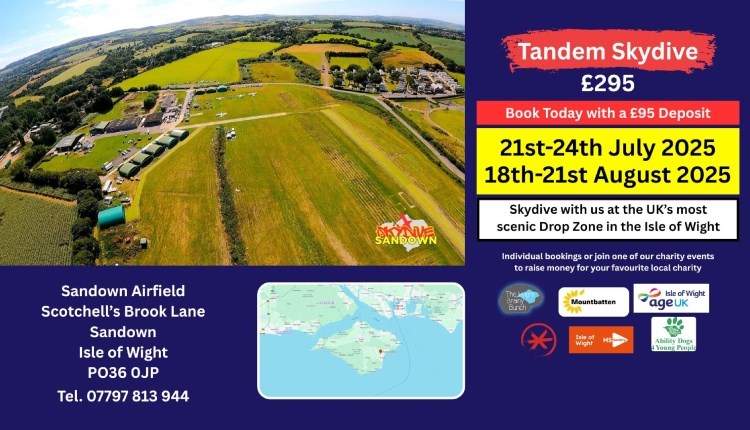 Isle of Wight, Things to do, Sky Dive, Sandown, Info Pic