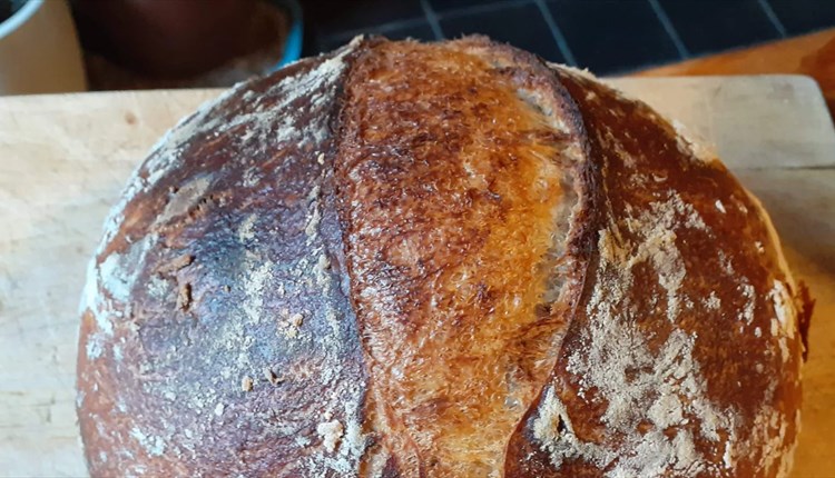 Sourdough bread on a wooden board, The Garlic Farm, Isle of Wight, what's on, event, workshop, food