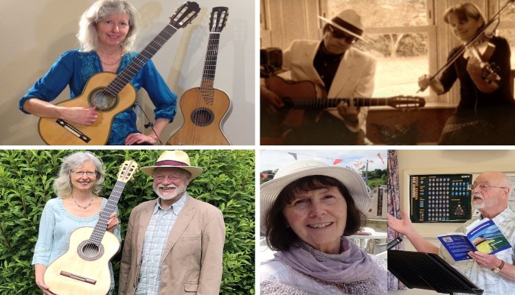 Isle of Wight, Things to do, Dimbola, collage image of 4 musicians and bands with vocals and guitars