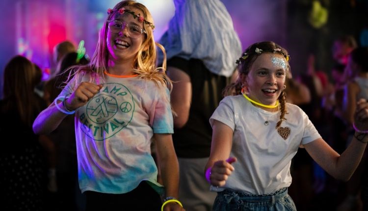 Children dancing at Tapnell Farm Park, Isle of Wight, Summer fun, family, children's events, what's on, party, activities, attraction, animals