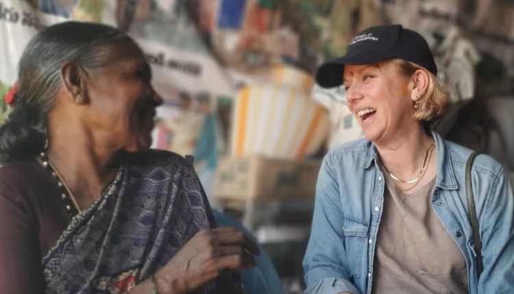 Isle of Wight, Things to do, Garlic Farm, two women talking and laughing