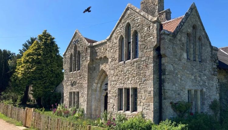 Outside view of The Old Abbey Farmhouse Holiday Cottage at Quarr Abbey, self-catering, Isle of Wight