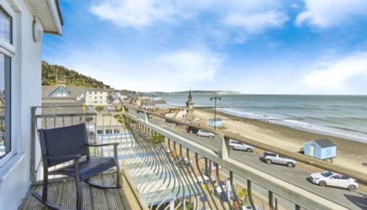 Isle of Wight, Accommodation, Self Catering, Apartments, The Aqua, Shanklin, View from Balcony across bay to Culver Cliffs