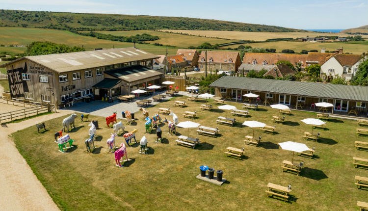 Aerial view of The Cow Restaurant at Tapnell Farm Park, Food & Drink, Isle of Wight