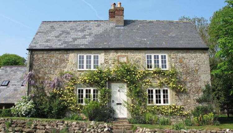 Outside view of Little Mersley Farm Cottage at The Garlic Farm, Newchurch, self-catering, holiday cottage, country cottage, Isle of Wight