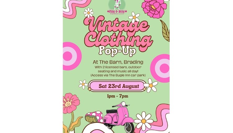 Isle of Wight, things to do, whats on, The Barn, Brading, Pop up vintage clothing with music, northern soul and food.