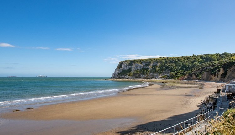 Whitecliff Bay beach just a stones throw away from Whitecliff Bay Holiday Park, Isle of Wight, Bembridge