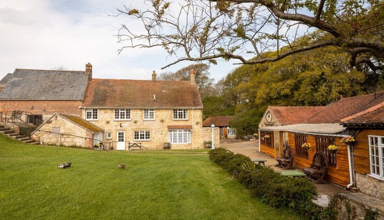 View of the cafe and Mill House at Calbourne Water Mill, attraction, things to do, Isle of Wight