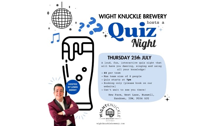 Isle of Wight, Things to do, Quiz Night, Wight Knuckle Brewery. Info Poster