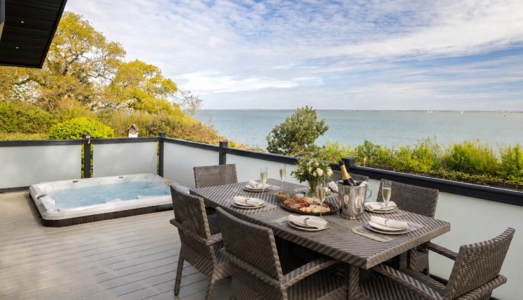 Visit isle of wight, things to do, holiday villa with coastal views from rear decking