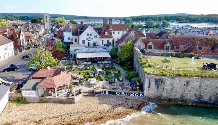 Aerial view of The George Hotel, Yarmouth, Isle of Wight