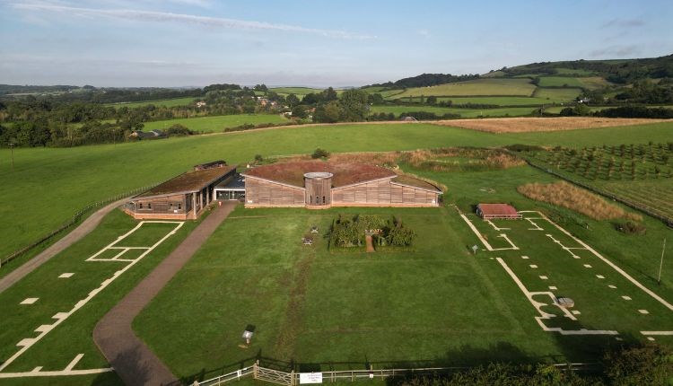 Aerial view of Brading Roman Villa, museum, historic site, Things to do, Isle of Wight