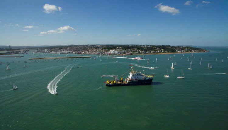 Aerial view of Cowes Harbour