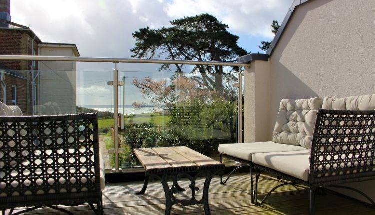 Balcony at St Catherine's Cottage, Freshwater, Isle of Wight, self catering, accommodation